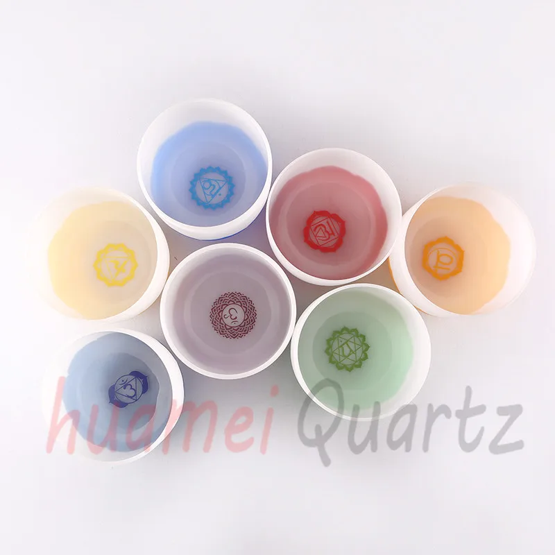 11 дюймов цветной Лотос с логотипом чакры матовая кварцевая Поющая чаша|lotus logo|lotus