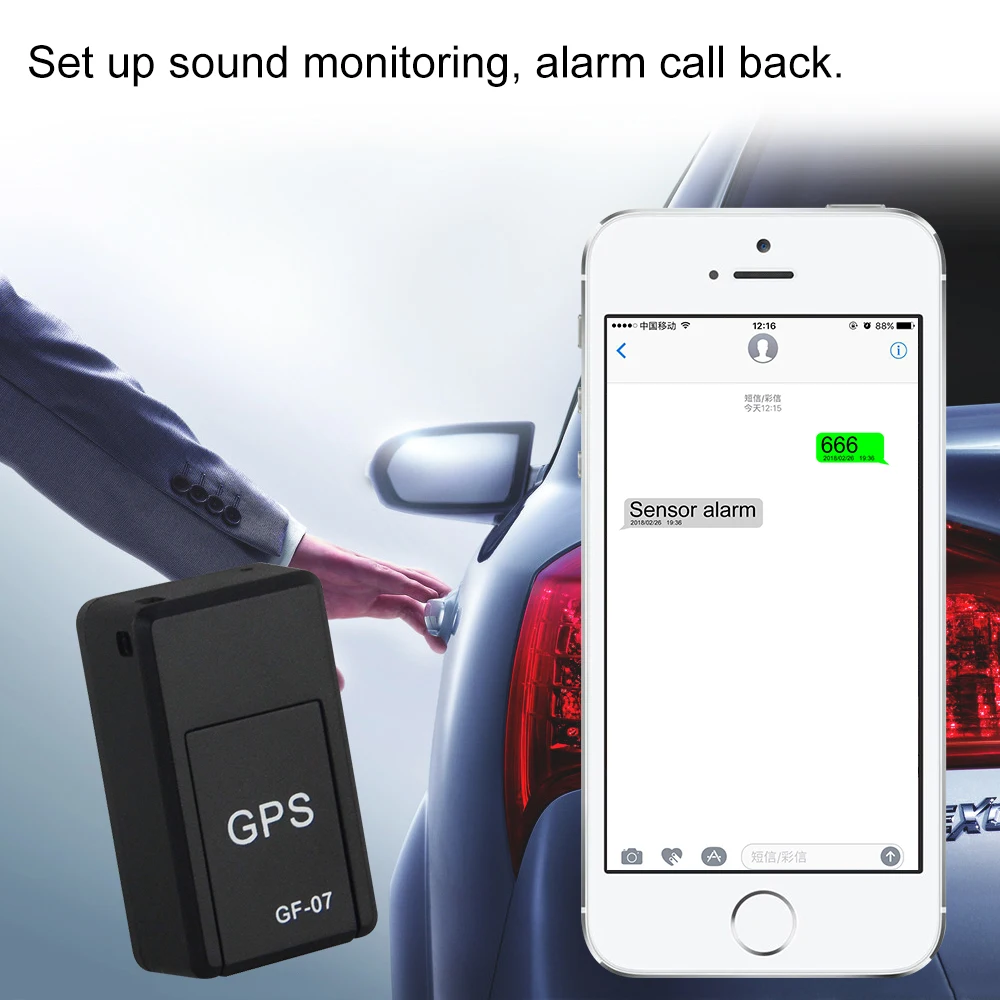 GF07 GSM GPRS GPS локатор мини персональный мощный магнитный трекер устройство слежения