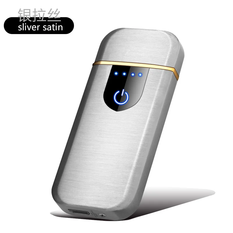 Ультратонкая зажигалка с зарядкой от USB ветрозащитная беспламенная Электронная