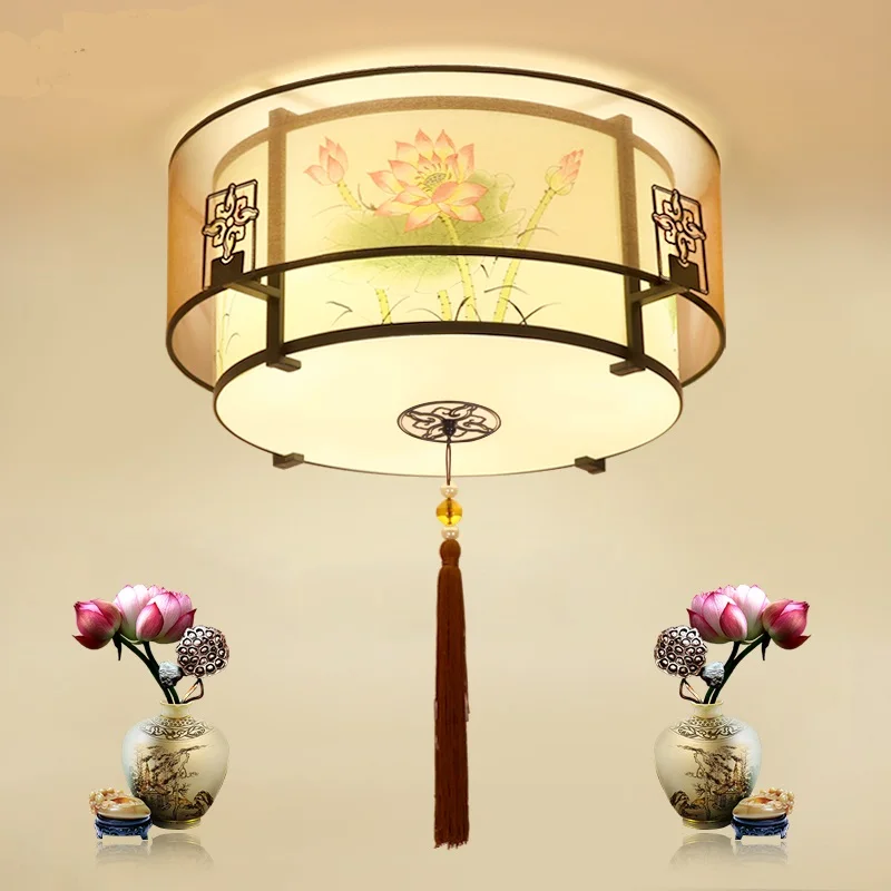 

New Chinese Ceiling Light Ceiling Light Chinese Style Round Living Room Lamp Modern Chinese Style led antique bedroom study ZCL