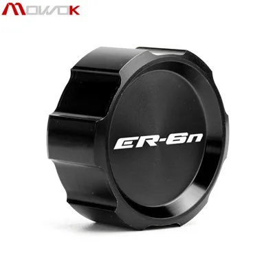 Rear Black Для Kawasaki ER6N E R6N 2009- мотоциклетный Алюминиевый задний и бачок тормозной жидкости для переднего колеса крышка цилиндра логотип ER6N - Цвет: Rear Black