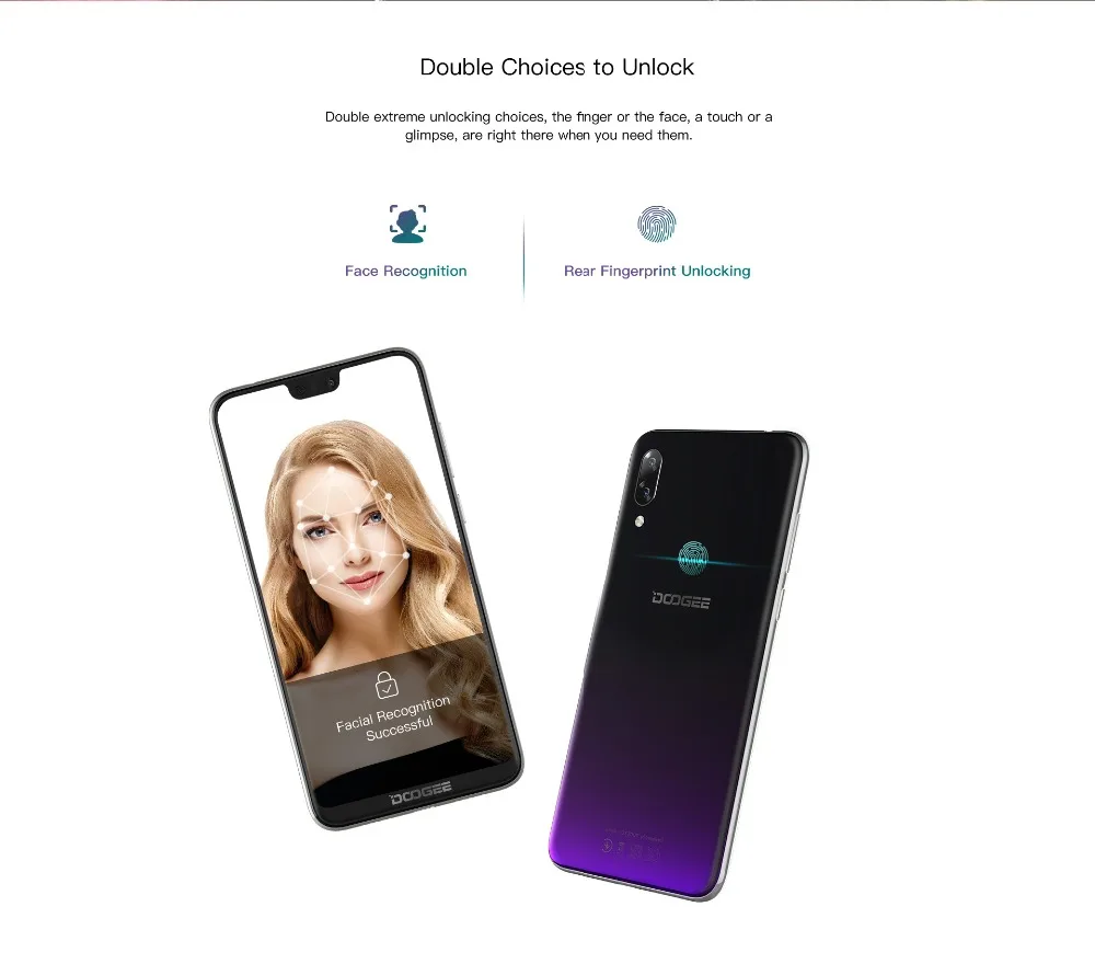 Doogee N10 3 ГБ 32 ГБ мобильный телефон разблокировка лица отпечаток пальца ID 5,84 ''1080*2280 FHD+ 19:9 дисплей 16 МП 4G LTE OTG Android 8,1 телефон