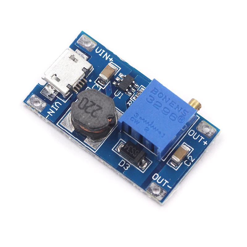 MT3608 DC-DC регулируемый Повышающий Модуль 2A повышение пластина Step Up Модуль с MICRO USB 2 V-24 V 5V 9V 12V 28V
