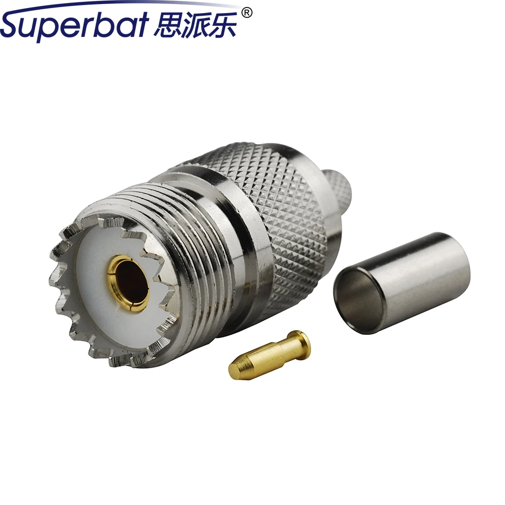 Superbat UHF SO-239 Female Solder Crimp for RG58 RG142 RG400 LMR195 Cable RF Coaxial Connector