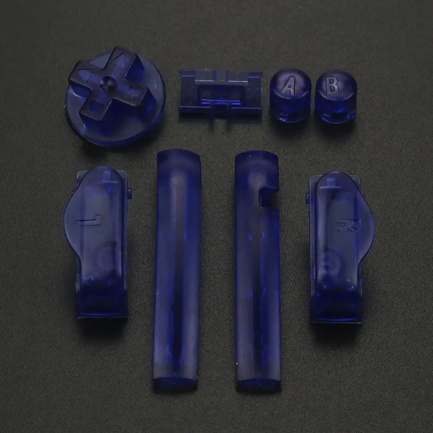 Clear Blue ChengHaoRan Горячая многоцветная замена клавиатуры L R A B кнопки для Gameboy Advance рамка для GBA D колодки кнопка включения и выключения питания - Цвет: Clear Blue