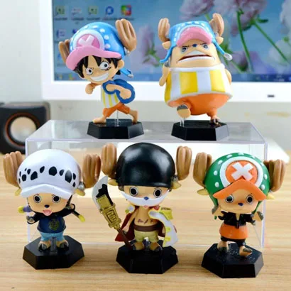 Большой хорошее качество ПВХ Луффи ACE Sabo Law Usopp COS Chopper фигурка аниме одна деталь модель игрушки косплей Тони Чоппер подарок для мальчика - Цвет: B style set