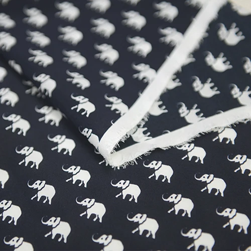 Мультфильм Стиль Шелковый крепдешин шелковой ткани мини белый elephont печати 14 Momme