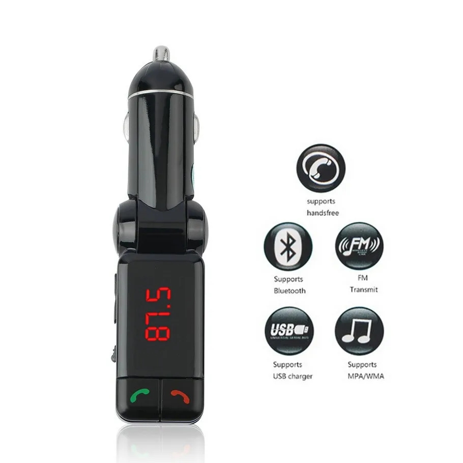 Автомобильный MP3 Bluetooth плеер FM передатчик беспроводной FM модулятор Автомобильный комплект Громкая связь аудио MP3 автомобильное Usb зарядное устройство для iPhone и Android