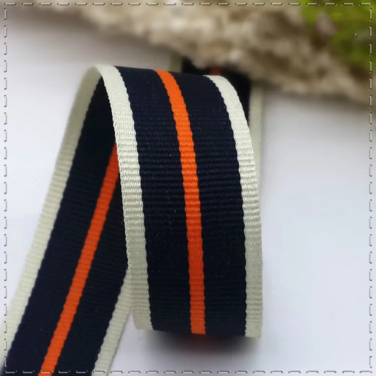 20 мм 3/4 &quot(1 м/лот) темно-синяя Нижняя оранжевая полоска ленточный пояс DIY ручной