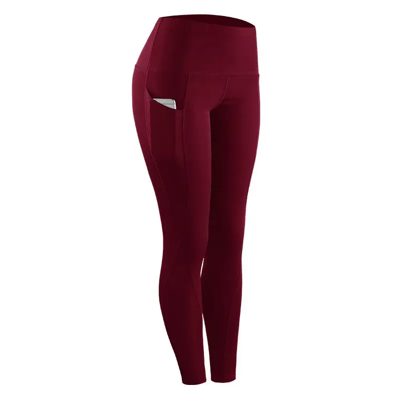 

2019 High Elastic Leggings Pant Women Solid Stretch Compression Sportswear Casual Yoga Jogging Leggings Tights With Pocket
