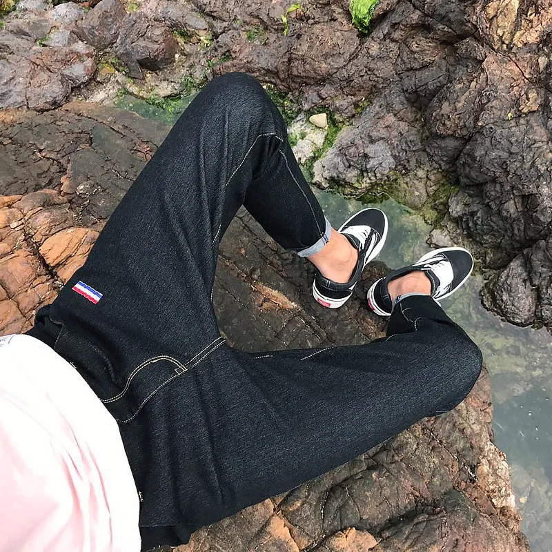 2019 Весна и Лето Горячие мужские тонкие повседневные джинсы с 9 точками из хлопка