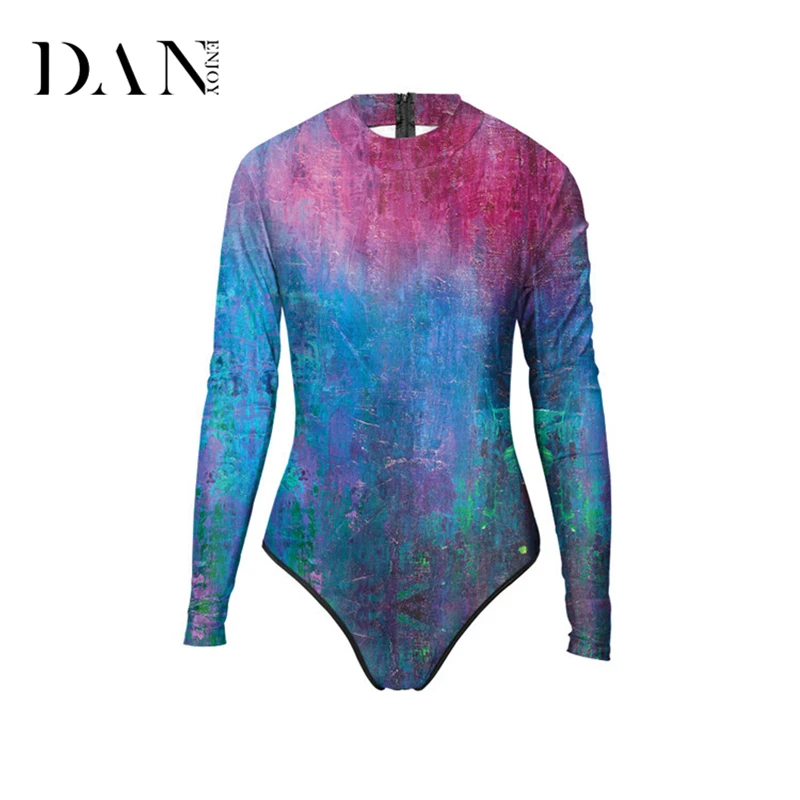 Danenjoy Сёрфинг с длинным рукавом Купальники для малышек Одна деталь женский молния