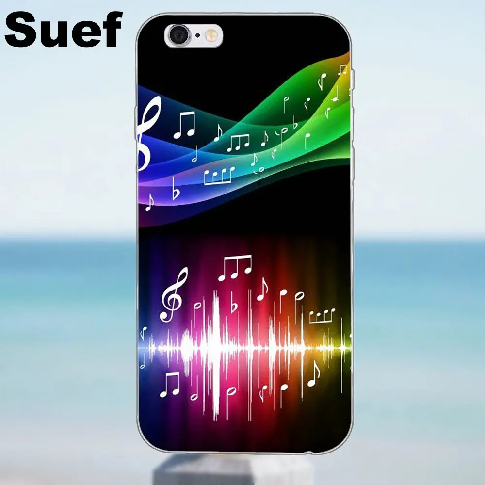 as picture Суэф с изображением музыкальных нот для iPhone 4 4S 5 5S 5C SE 6 6S 7 8 Plus X samsung Galaxy J1 J3 J5 J7 A3 A5 чехол для телефона из мягкого ТПУ с рисунком Coque - Цвет: as picture