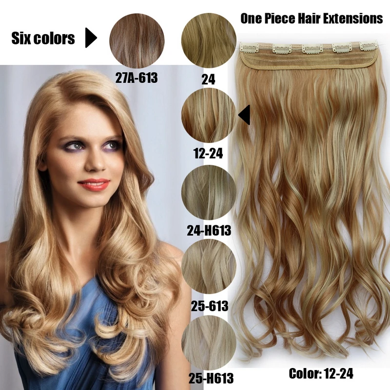 Multi Цвета 6 Модели 24 дюймов Жаропрочных Шиньоны Синтетический Клип В Наращивание