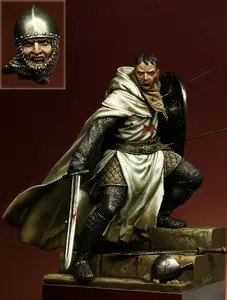 Сборка Неокрашенная масштаб 118 90 мм Templar Knight XII древний солдат 90 мм фигурка историческая Смола модель миниатюрный комплект