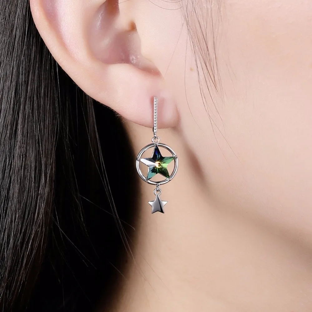 Серьги-подвески женские из серебра 925 пробы с кристаллами Swarovski | Украшения и