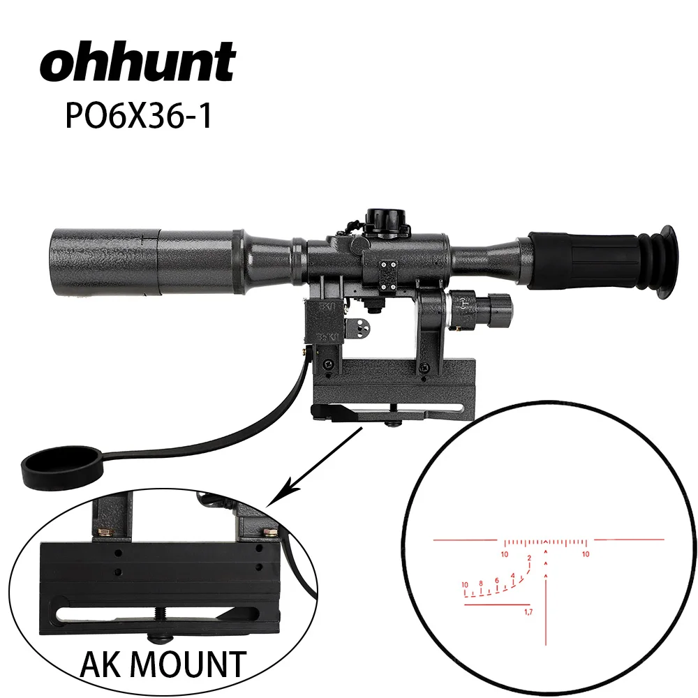 Ohhunt драгунов SVD POS 6X36-1 красный охотничий прицел с подсветкой тактическая оптика прицелы подходит для SVD SKS AK 47 74 рейка