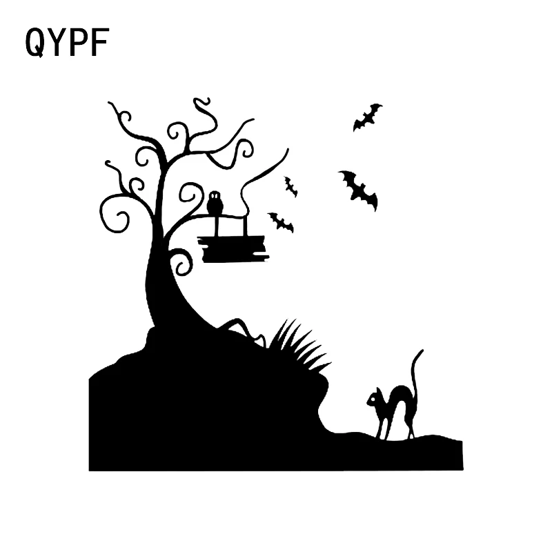 QYPF 12 8*12 8 забавная виниловая наклейка с деревом для украшения автомобиля