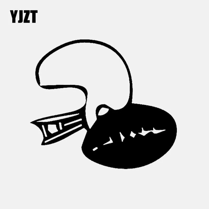 

YJZT 13,1 см * 11,5 см футбольный шлем, автомобильная наклейка, Виниловая наклейка, искусство, черный/серебристый цвет