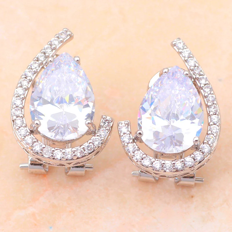 Заполненный AAA Циркон Кристалл здоровья никель и свинец серьги ожерелье кольцо