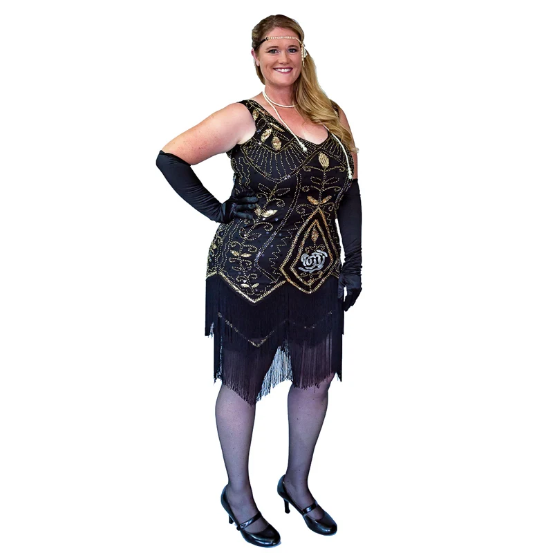 Женское платье с оборками модель 1920 s винтажное бахромой большие размеры 20s -