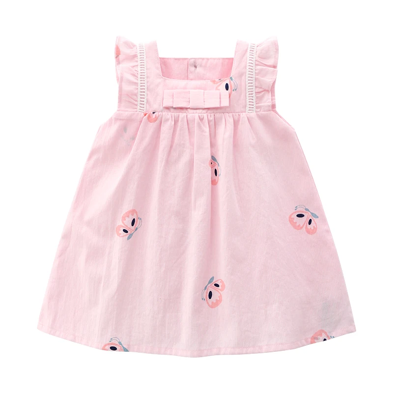 Симпатичная одежда для новорожденных девочек летнее платье с рукавами