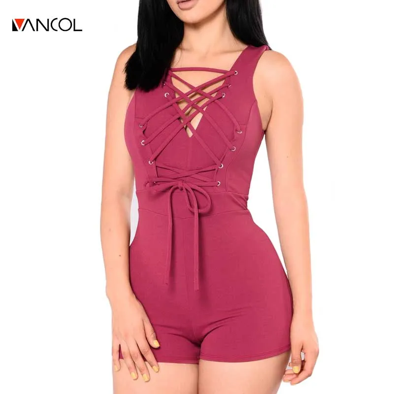 Vancol Лето 2017 г. боди Для женщин тела элегантный комбинезон Комбинезоны для на