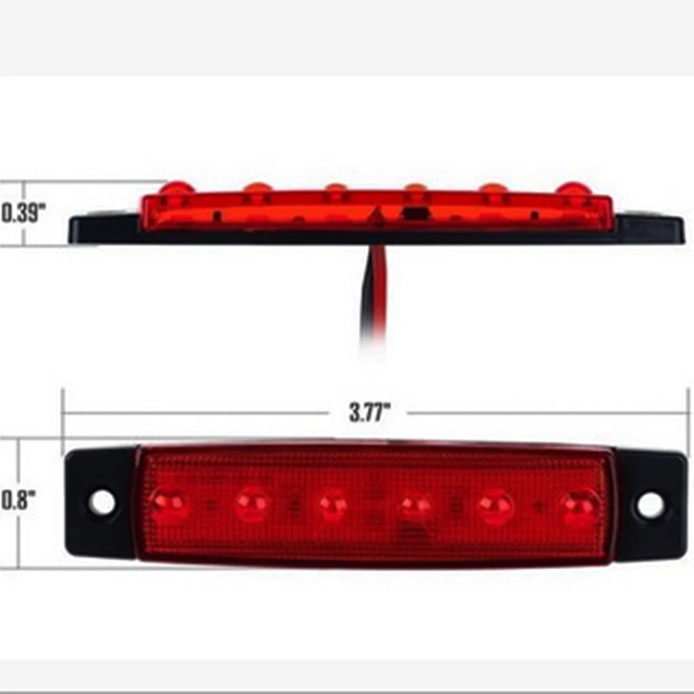 12В 24В 6 светодиодный Indicatore Laterale Indicatori Luci lampada Per Auto Camion Rimorchio del Ambra Clearence Bus |
