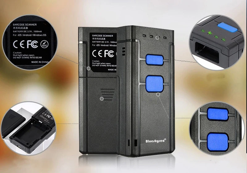 EYOYO MJ-2877 мини сканер штрих-кода 1D 2,4G Bluetooth беспроводной сканер штрих-кода для Android IOS Windows