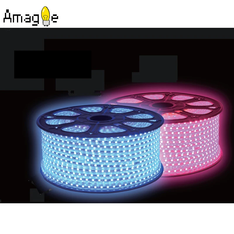 SMD 5050 AC 220V Гибкая светодиодная лента 1 м/2 м/3 м/5 м/10 м/20 м/50 м + штепсельная вилка 60