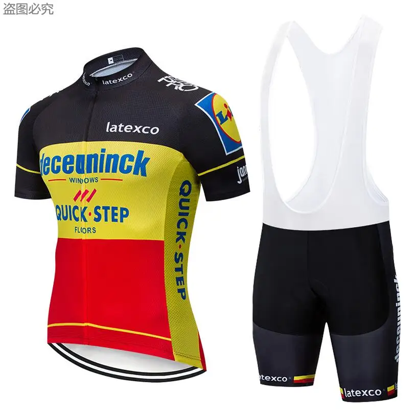 Многоцветный Команда quickшаг Велоспорт Джерси 12D набор велошорт Ropa Ciclismo мужские летние быстросохнущие pro велосипедный майон нижняя одежда - Цвет: Многоцветный