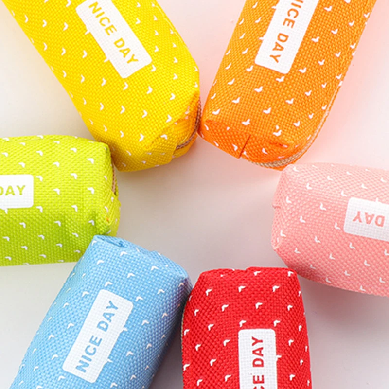 1 шт. микропейзаж пенал из парусины Kawaii Dot ручка сумка Косметика косметичка для