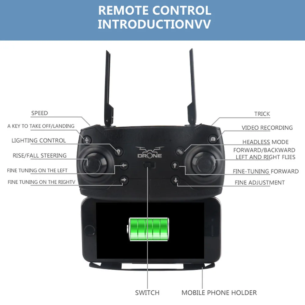 Складной wifi FPV RC Квадрокоптер Дрон с 1080P 5.0MP камерой селфи Дрон Радиоуправляемый вертолет Дрон 20 минут дети