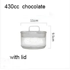 with lid chocolate Банка из хрустального стекла латте стаканы для хранения сладкого торта банки уникальный дизайн Штабелируемый кекс для продажи - Цвет: with lid chocolate