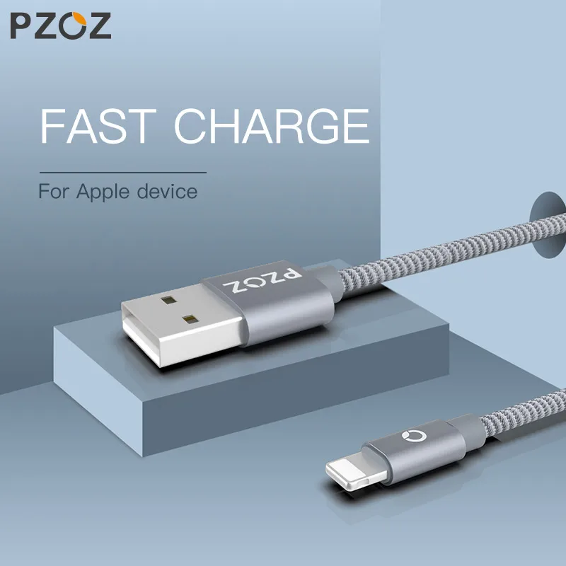 PZOZ для iPhone 11 12 13 Pro X Xr Xs Max XR 8 Plus 5 SE кабель iPad 2021 Зарядное устройство usb 2.4A Быстрая