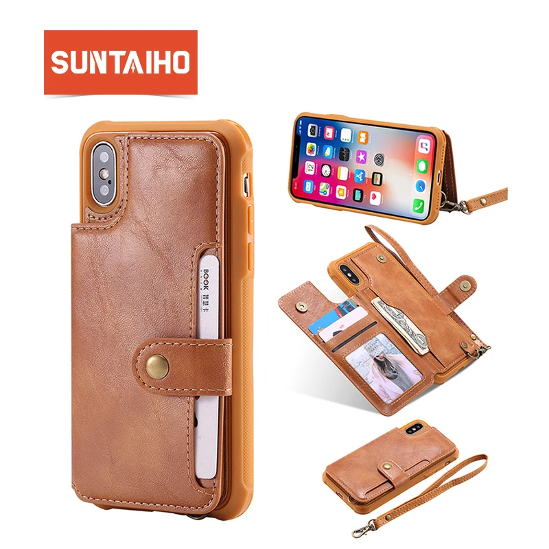 Чехол Suntaiho для iPhone X XS Max чехол 7 plus в стиле ретро из искусственной кожи флип