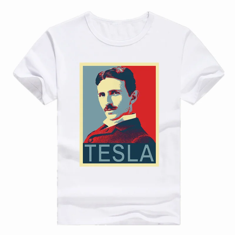 Азиатский размер принт Nikola Tesla серб американский изобретатель футболка физика с