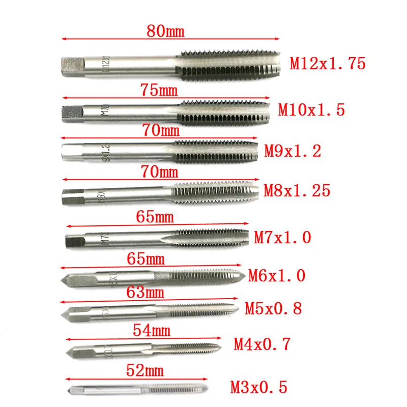 20 шт./компл. 1/16 ''-1/2'' NC Tap Dies винтовая резьба карбоновые метчики ручные