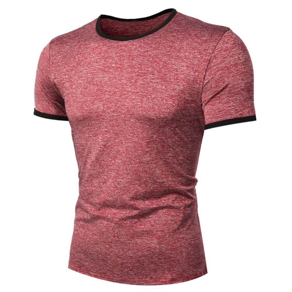 YFFUSHI Slim Fit Для мужчин футболки 2018 Лето o образным вырезом короткий рукав