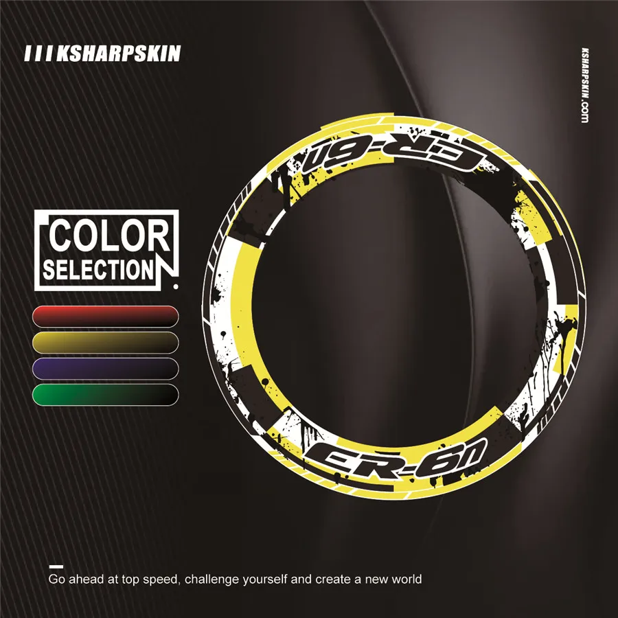 Motorcycle sticker modified large reflective wheel decals striped rim decals For KAWASAKI ER-6N er6n