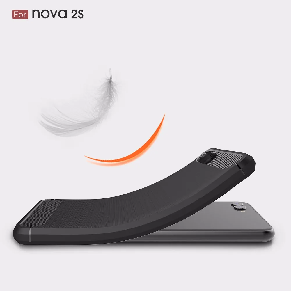 1 шт. мобильного телефона Чехол для Huawei nova2s углерода Волокно противоударный чехол