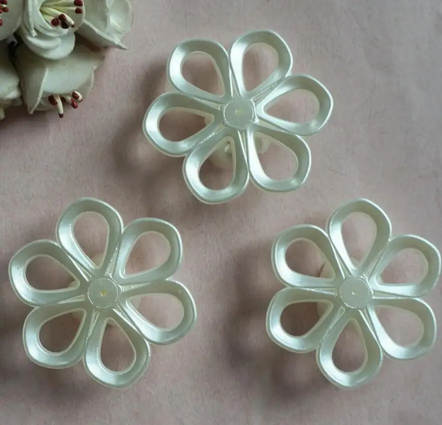 30 шт. 54 мм красивые жемчужные полые розовые шарики с отверстием для волос тиары