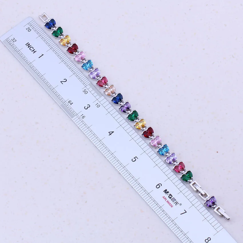 Женский многоцветный браслет с подвесками в виде сердца 18/20 см|jewelri|jewelry sewingjewelry