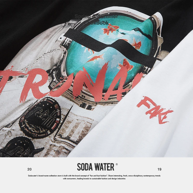 SODA WATER 2019 Summer Skateboard Tee Boy Girl Tshirt Tops Tees Streetwear Hip Hop T shirt Oversize Men's Funny Print 9126S|Мужские