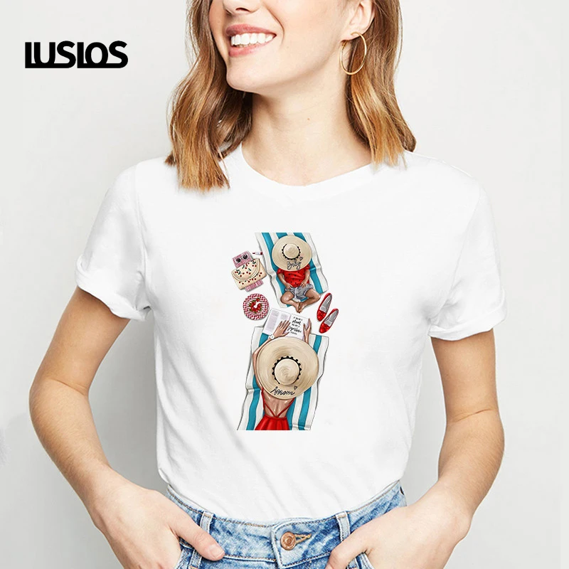 LUSLOS Летняя мода Harajuku Kawaii супер футболка &quotМама&quot материнская любовь вечная