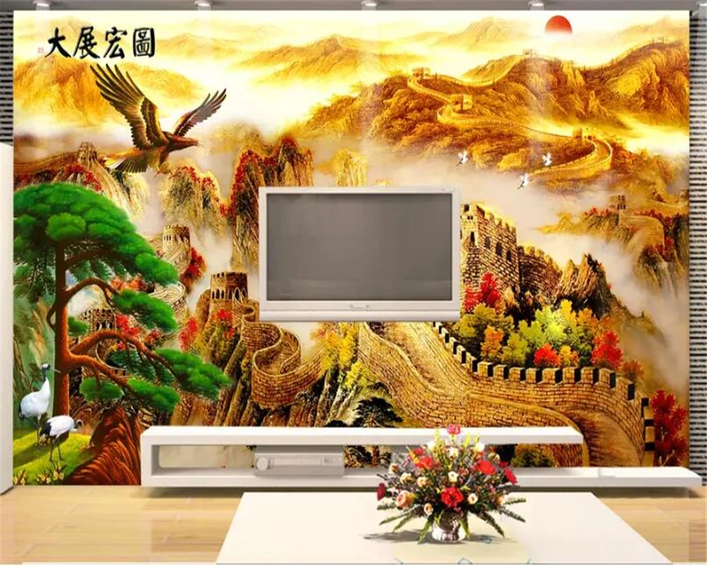 Обои на заказ 3d росписи рельефная Золотая большая стена добро пожаловать