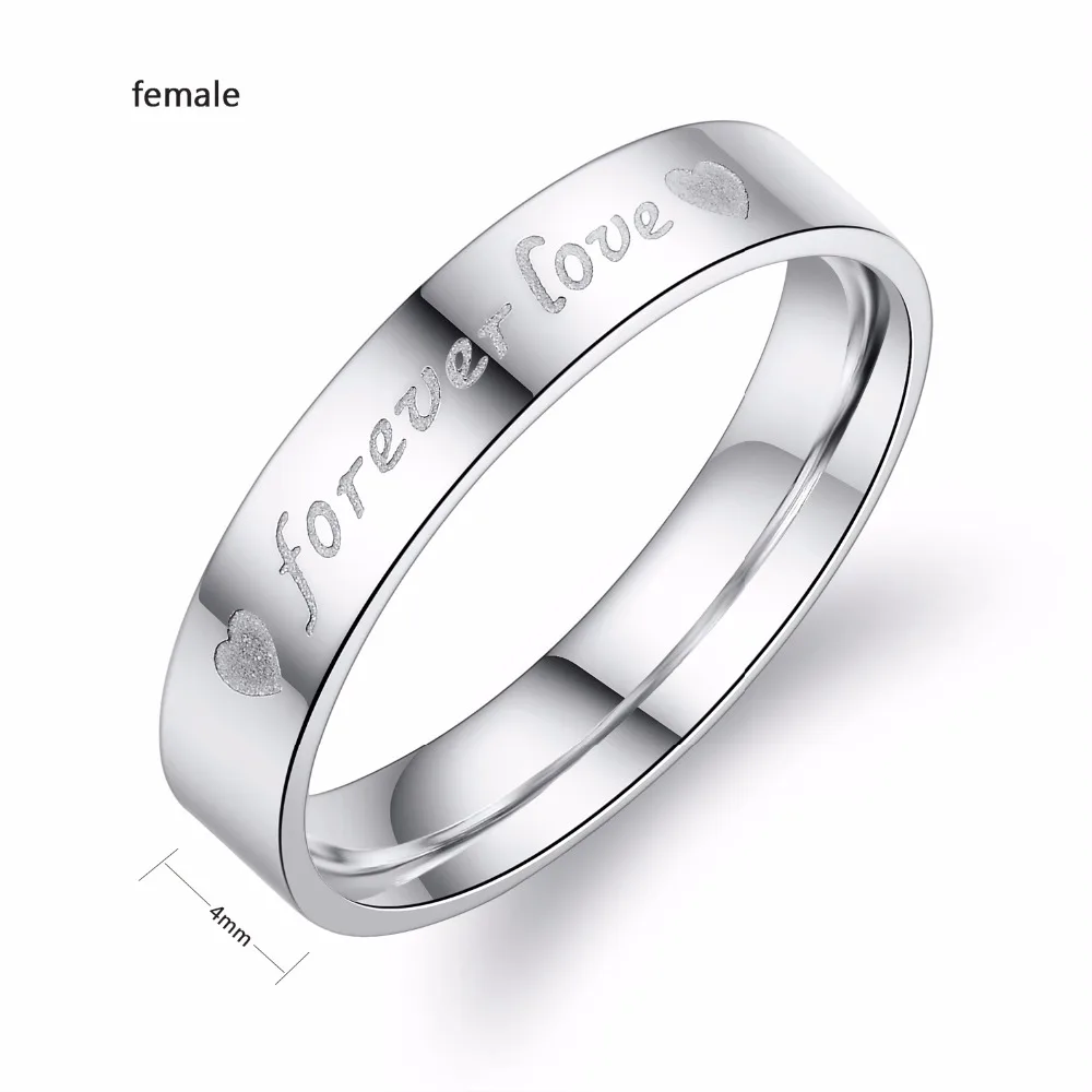 Модное кольцо для пары из нержавеющей стали с надписью "forever love" NO. QLJZ008