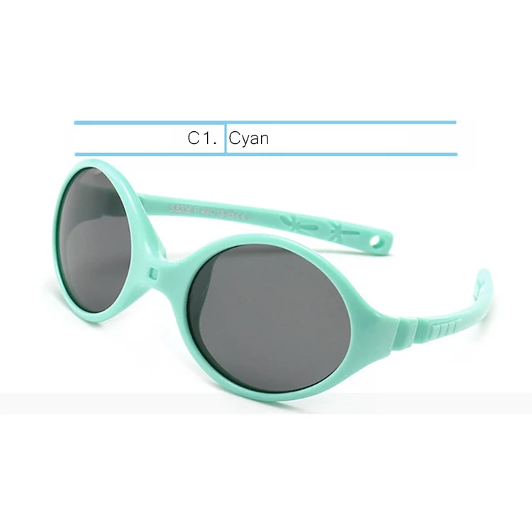 Cyan IVSTA 0-2 Новорожденные детские солнцезащитные очки маленькие детские солнцезащитные очки для девочек без шарнира небьющиеся резиновые TR90 силиконовая оправа TAC поляризованные линзы - Цвет линз: Cyan