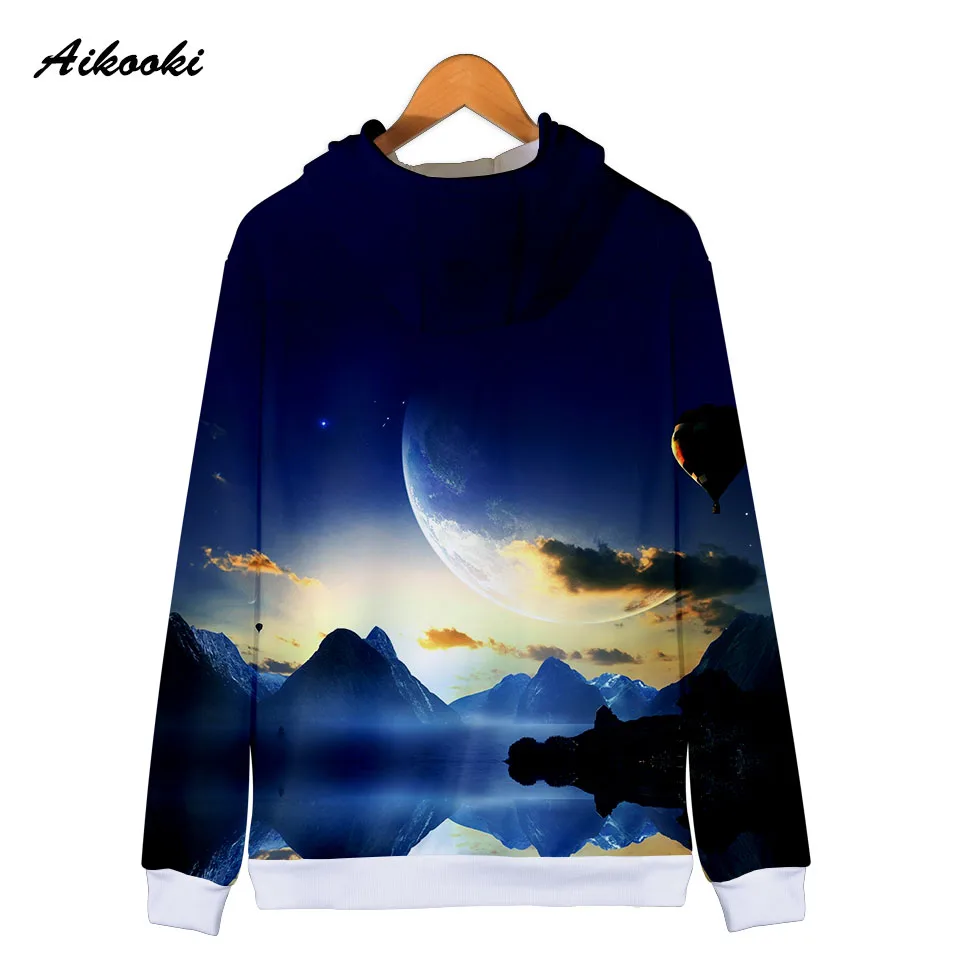 Aikooki Space Galaxy Zipper Hoodies Men/Women Sweatshirt Hoody Stars Of Space Galaxy Hooded Boy/Girls Autumn Winter Polluver Top