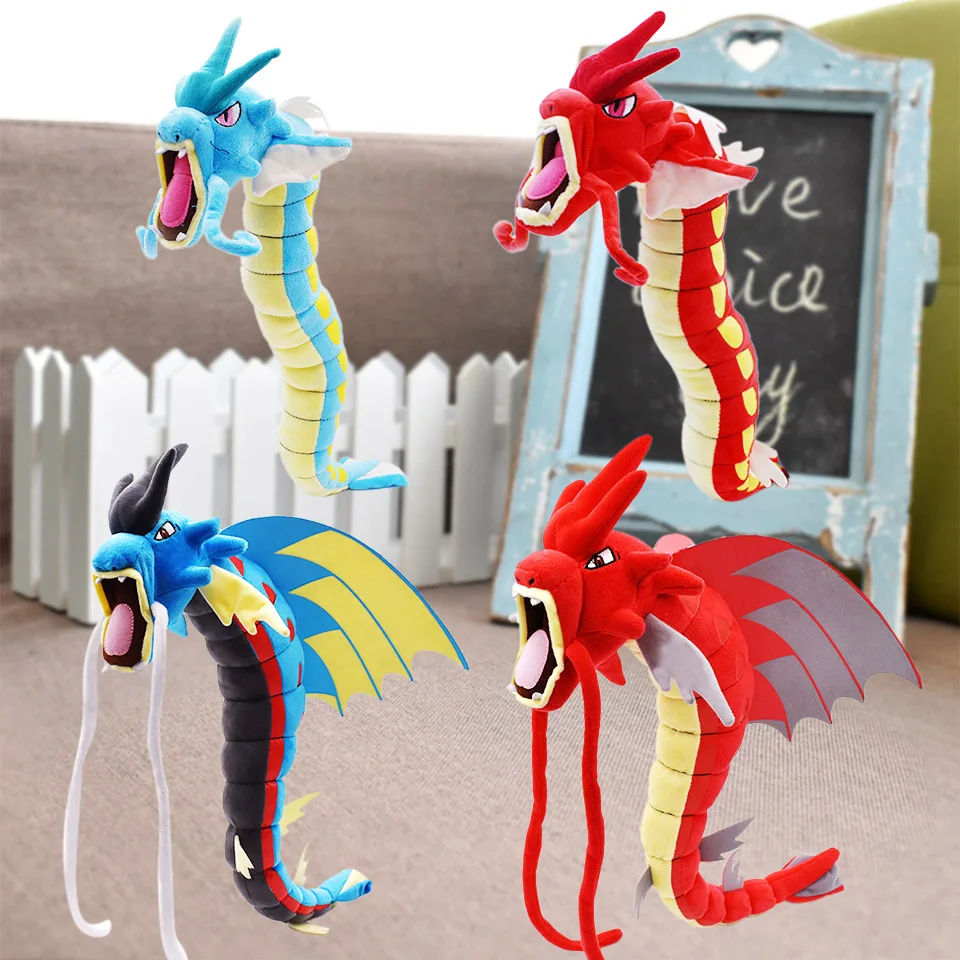56-59 см 23-23,2 ''Мега Gyarados плюшевые игрушки блестящие Gyarados красный и синий дракон мягкая кукла Peluche Животное мультфильм аниме